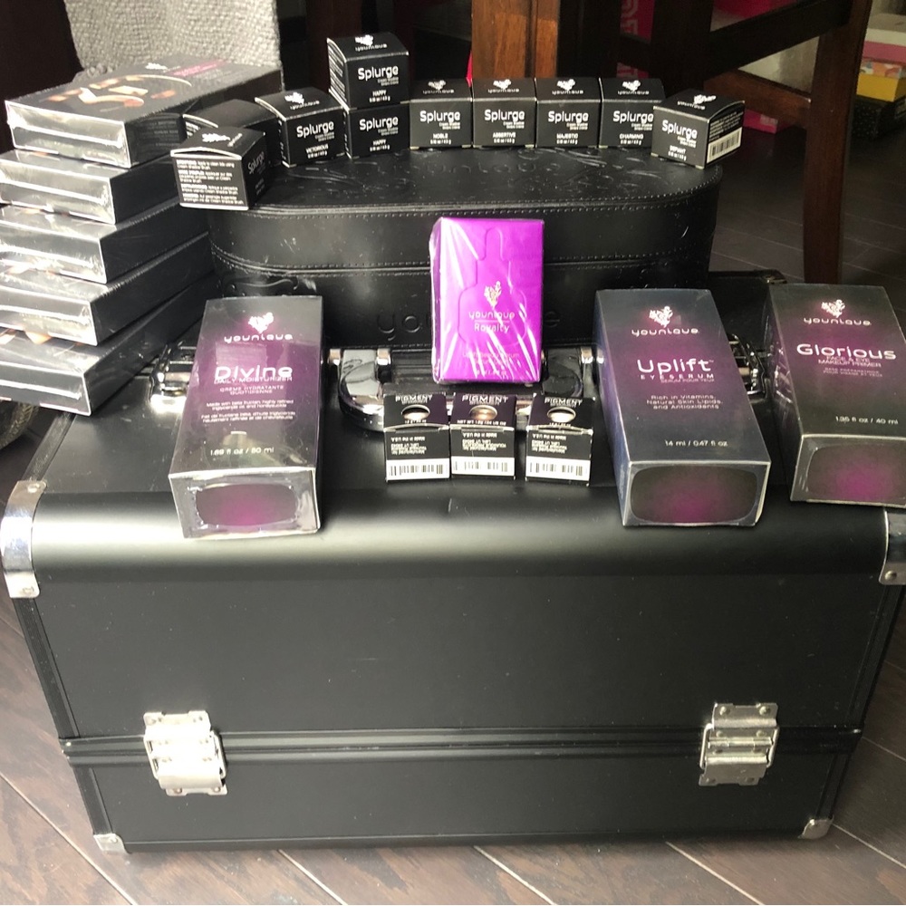 Younique Lot of products and trunk/case